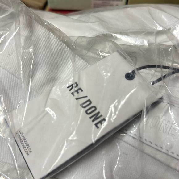 ReDone 50s Cutoff High Waist white Denim Shorts - Picture 7 of 8